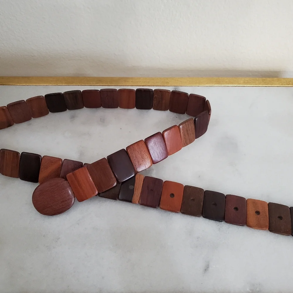 Vintage Cool Wood Belt Women's Size M-L